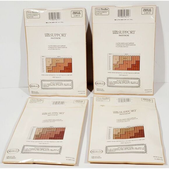 4 Simply Great Pantyhose Extra Tall White 960/ Sandalfoot Ultra Sheer Support. - Picture 7 of 12